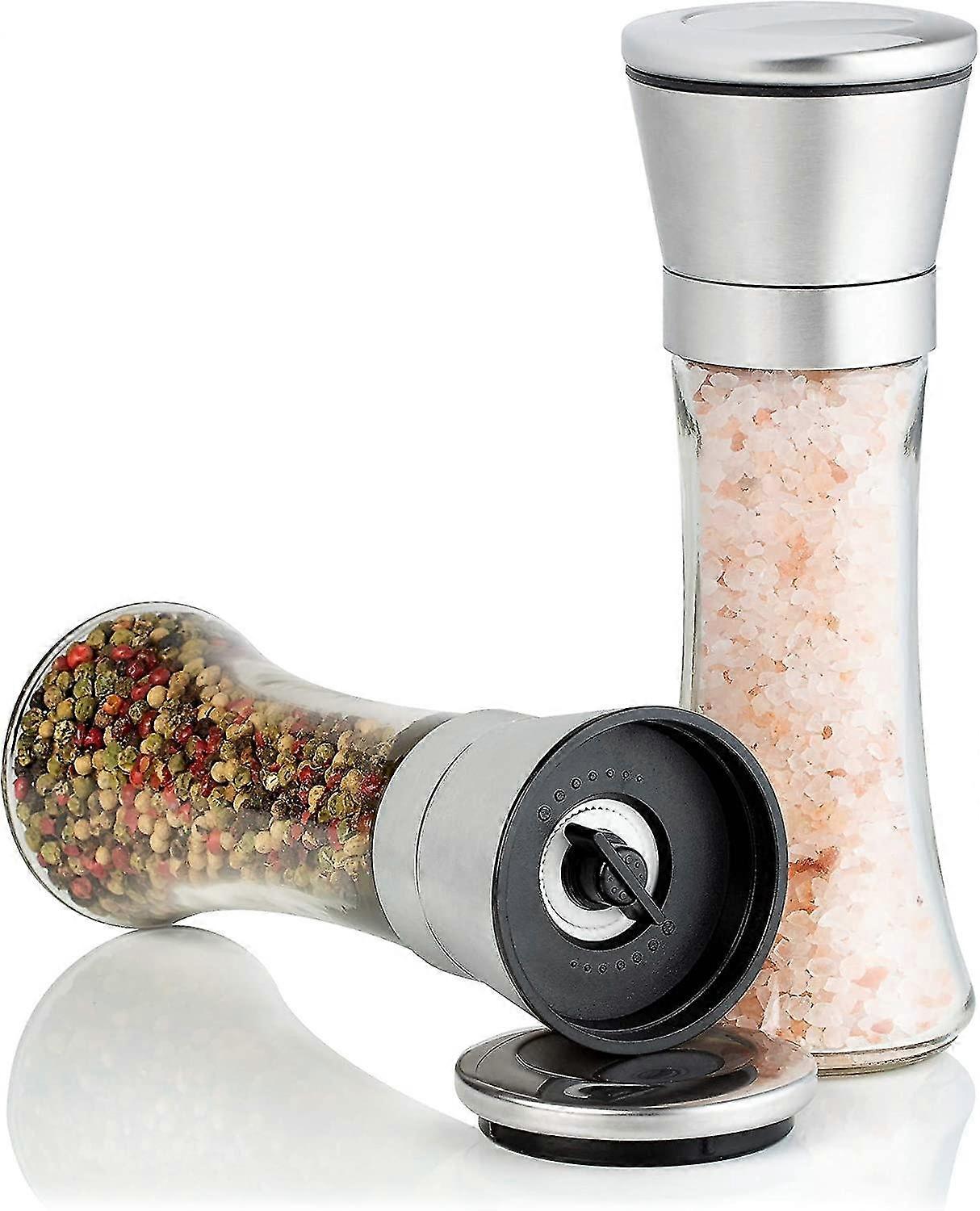Set of 2 spice grinders,with adjustable,made of stainless steel-as chili grinder[without spice content]