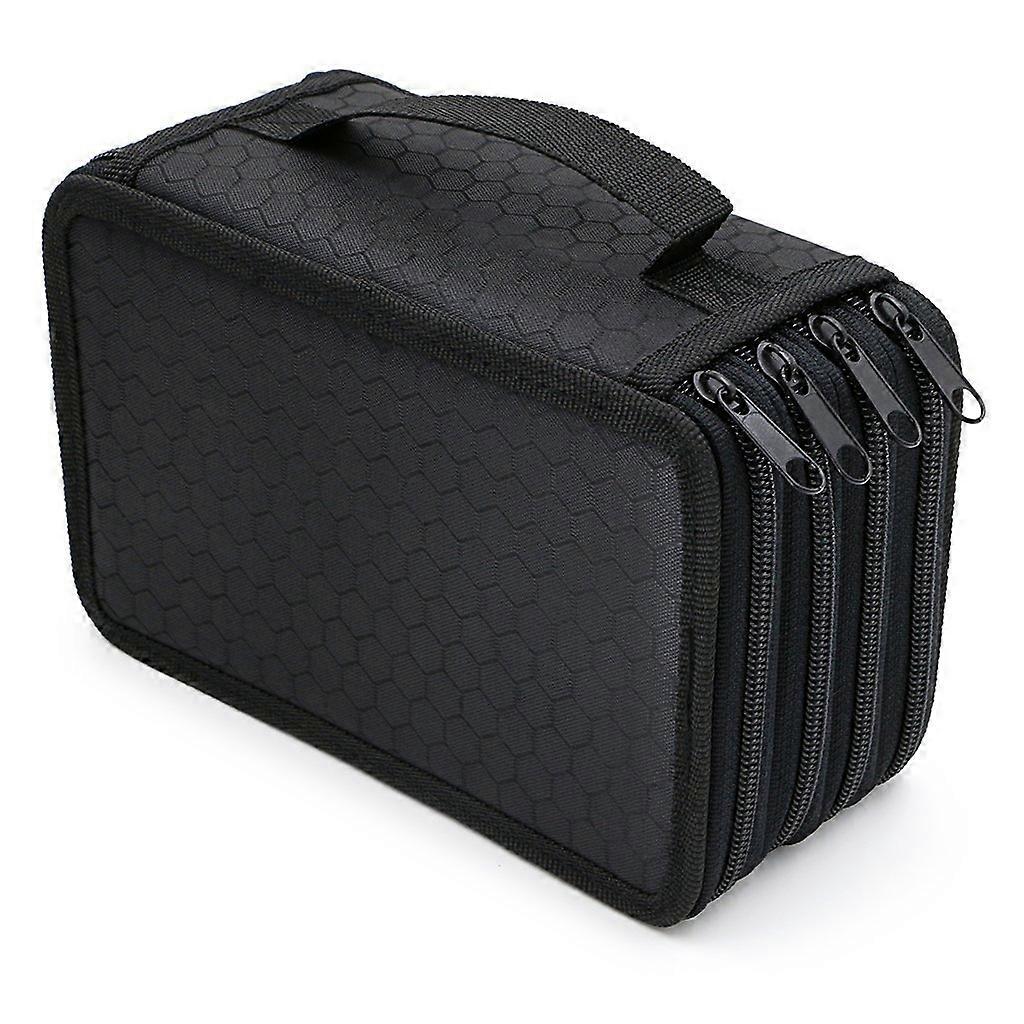 Quadratisches vierlagiges Federmäppchen vierlagig Schwarz