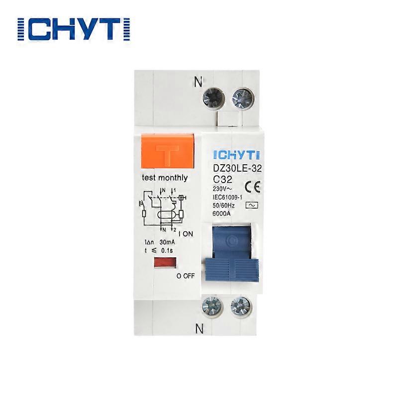 CHYT DZ30LE TPNL DPNL 1P+N AC 230V 32A 63A 30mA 4.5KA 6KA Mini Electric Residual Current Circuit Breaker Earth Leakage RCCB RCBO