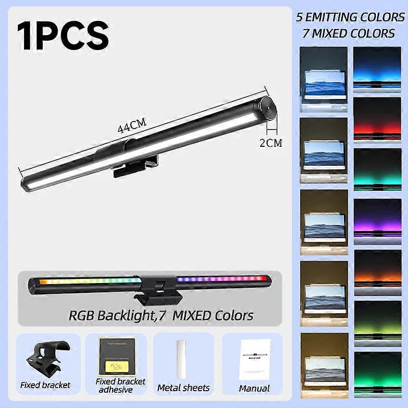 RGB LED Monitor Light Bar for PC, Continuously Dimmable Reading Lights, Computer Monitor, Front Lamp, Desk Lighting, Office, Study, Home