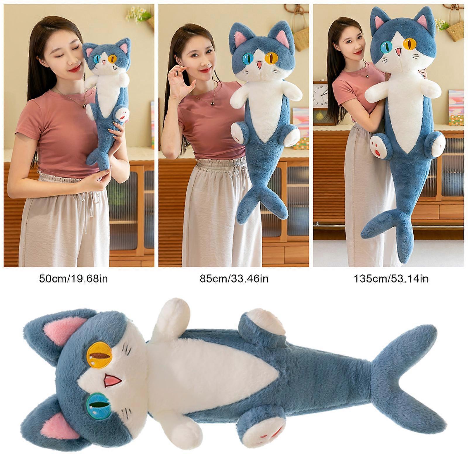 Plush Shark Cat Doll Soft umplute Shark Kitten Long Sleeping Pillow 50/85/135cm