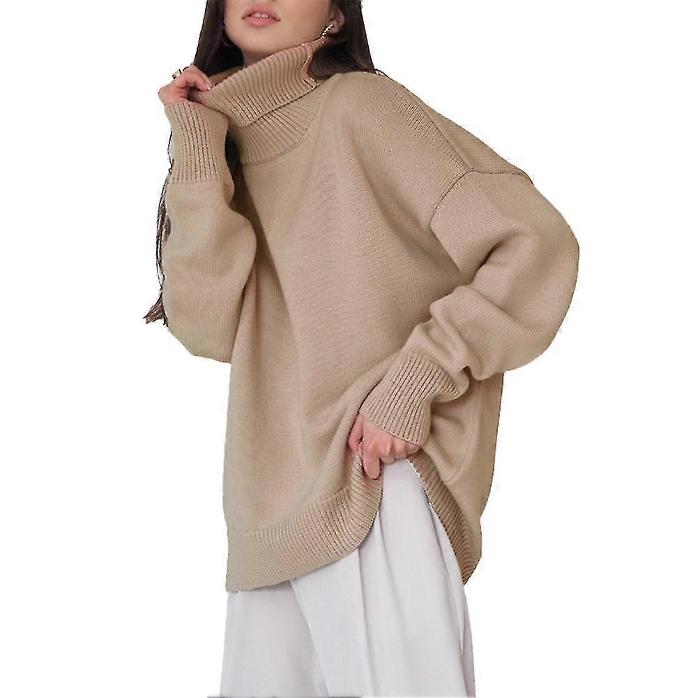 Frauen Rollkragenpullover Herbst Winter Dick Warm Pullover Top Casual Loose Strickpullover Damen Pullover