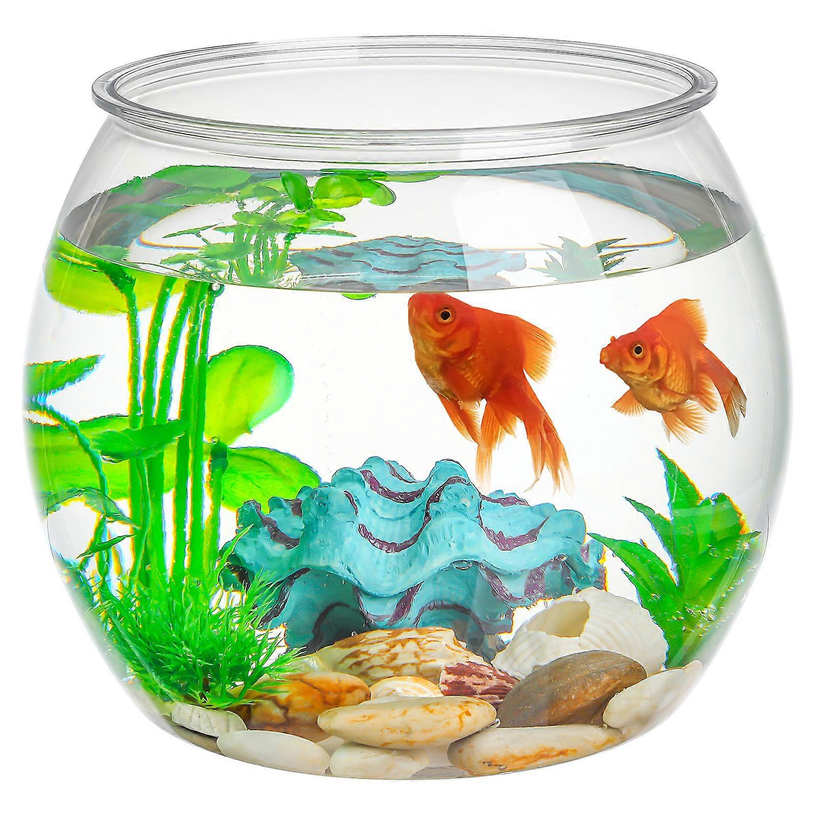 Fish Bowl Plastic Transparent Small Aquarium Small Fish Tank Fish