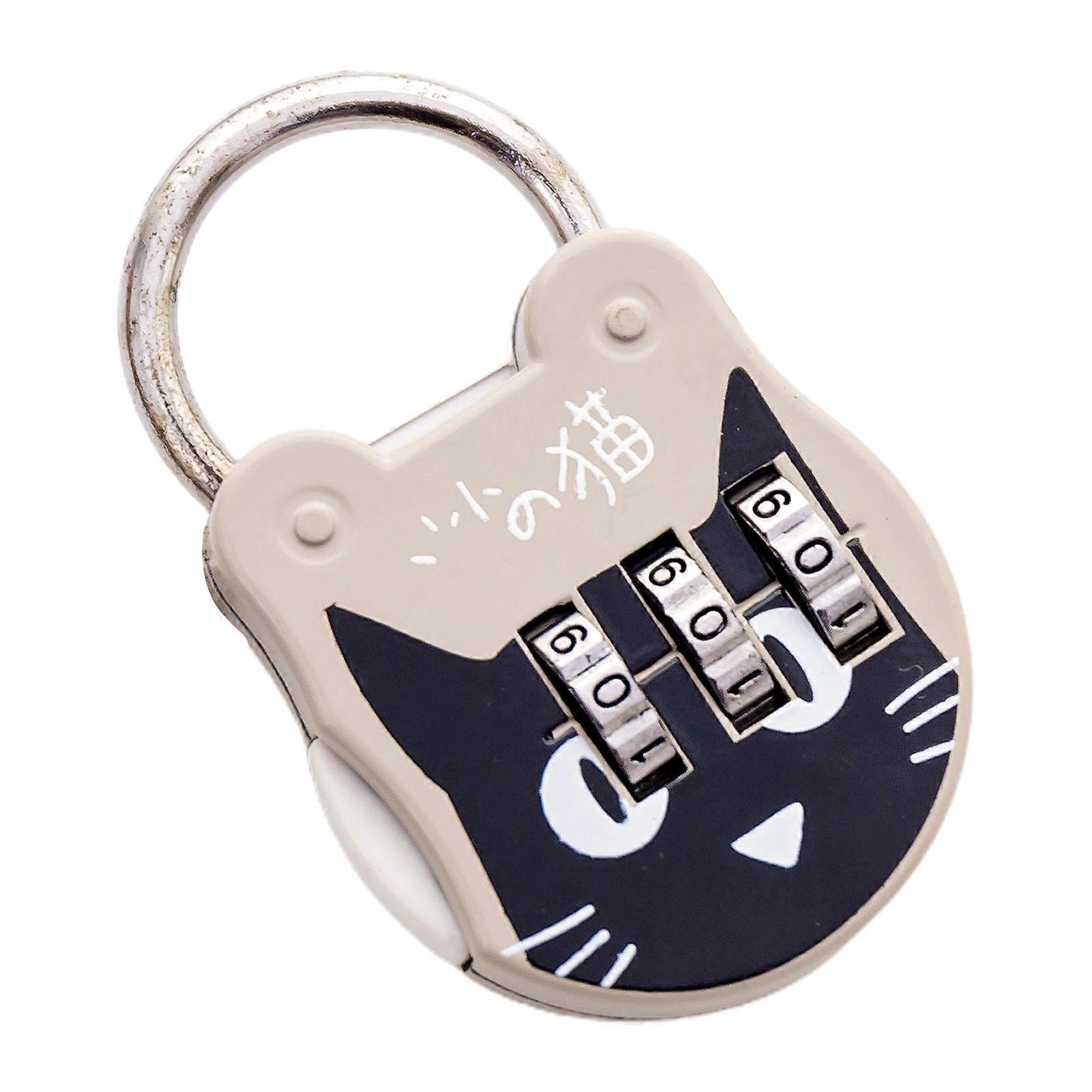 Code Number Lock Anti-theft High Strength Accurate Cute Cat Mini Luggage Suitcase Number Password Lock for Dorm Drawer QinHai