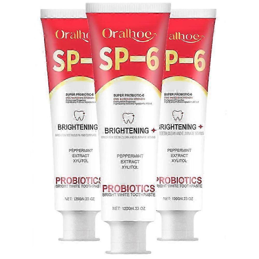 3PCS SP-6 Probiotic Toothpaste,Sp-6 Toothpaste Whitening