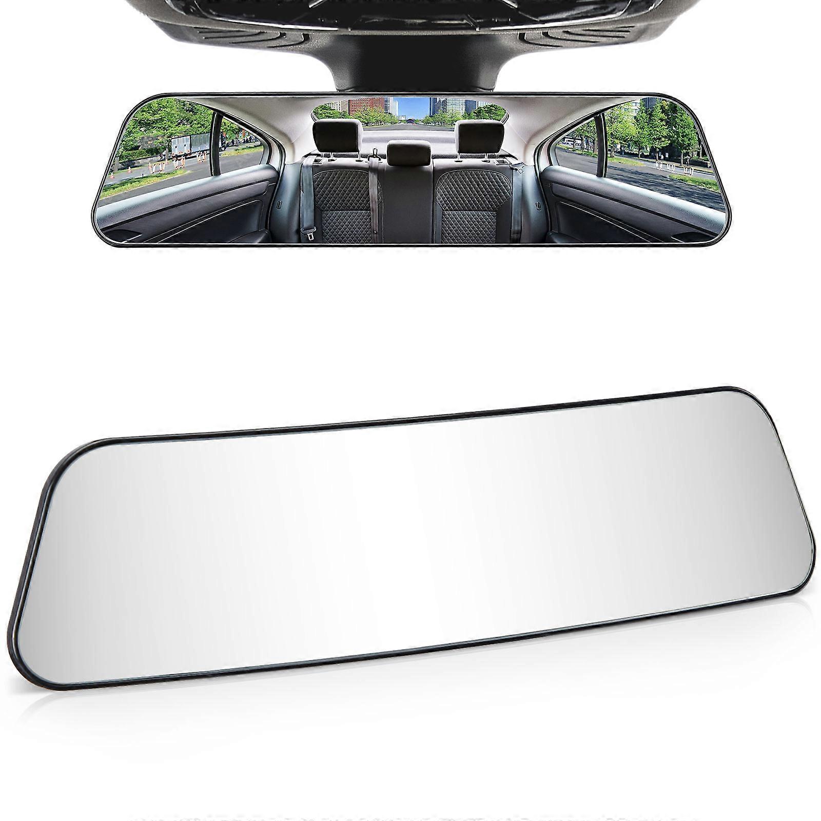 Espejo retrovisor del coche 12 pulgadas panorámico antideslumbrante clip gran angular convexo universal para automóviles SUV camiones accesorios interiores