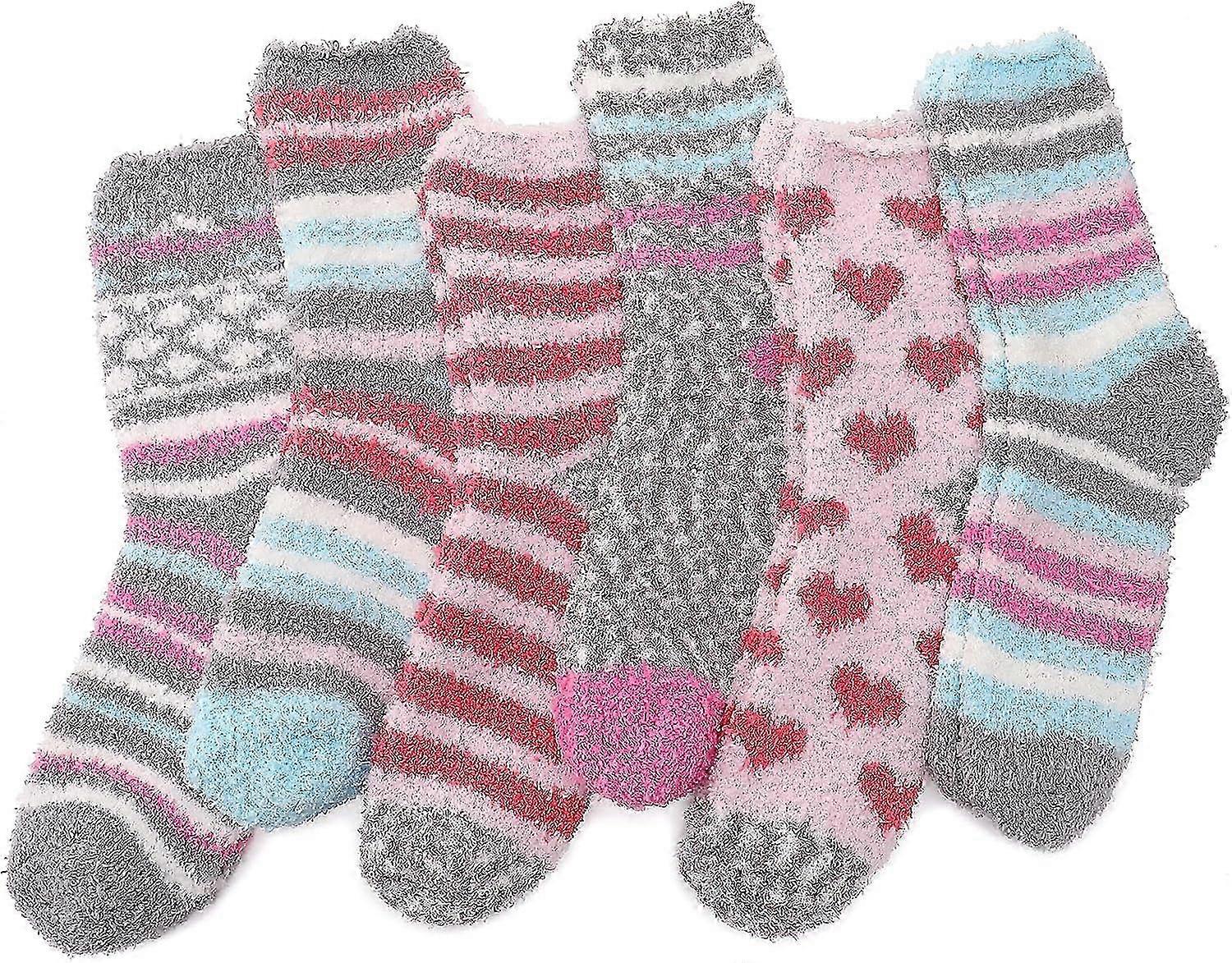 6 paires femmes chaussettes moelleuses, dames thermique confortable pantoufle lit chaud épais doux nouveau modèle édition