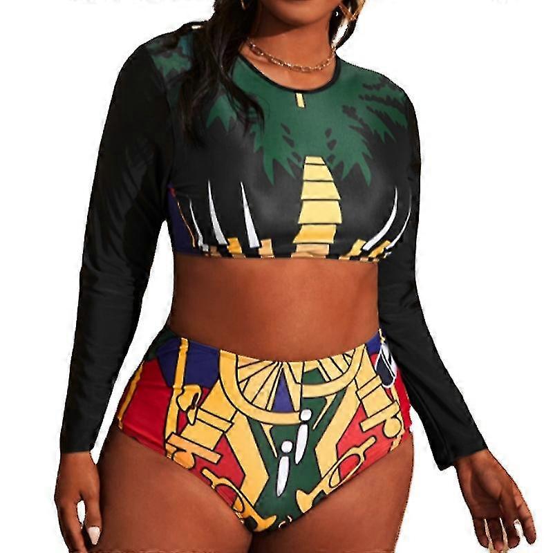 Tankini Maillots de bain Deux pièces Maillot de bain pour Femmes Maillots de bain 2 Pièces Natation Bikini Fille Plus Taille Maillot de Bain Beach Wear Print