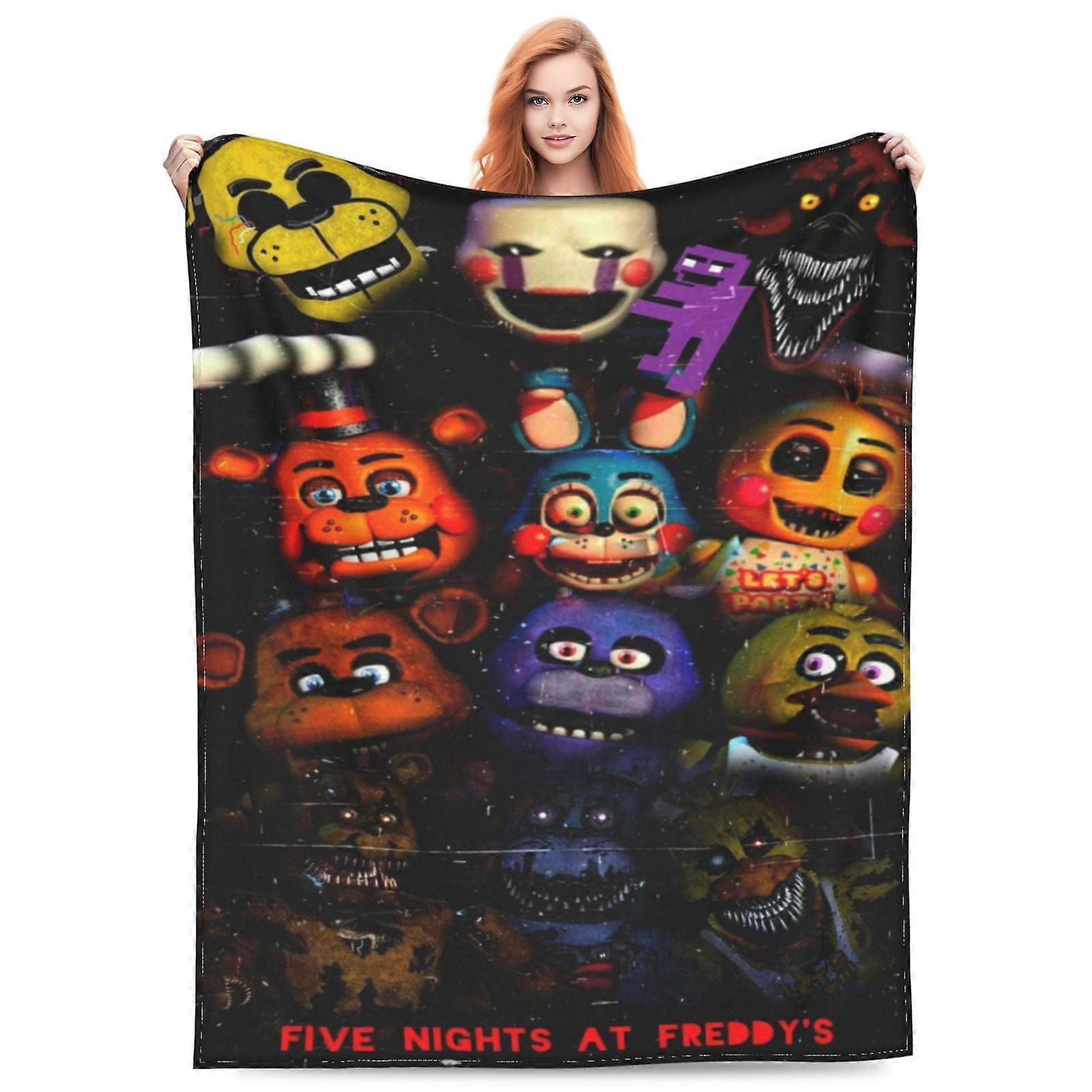 Fem netter på Freddy'S Fleece Blanket Super Soft Cozy Warm Flannel Fleece Kast teppe For sofa Sofa Kast WMMT5640