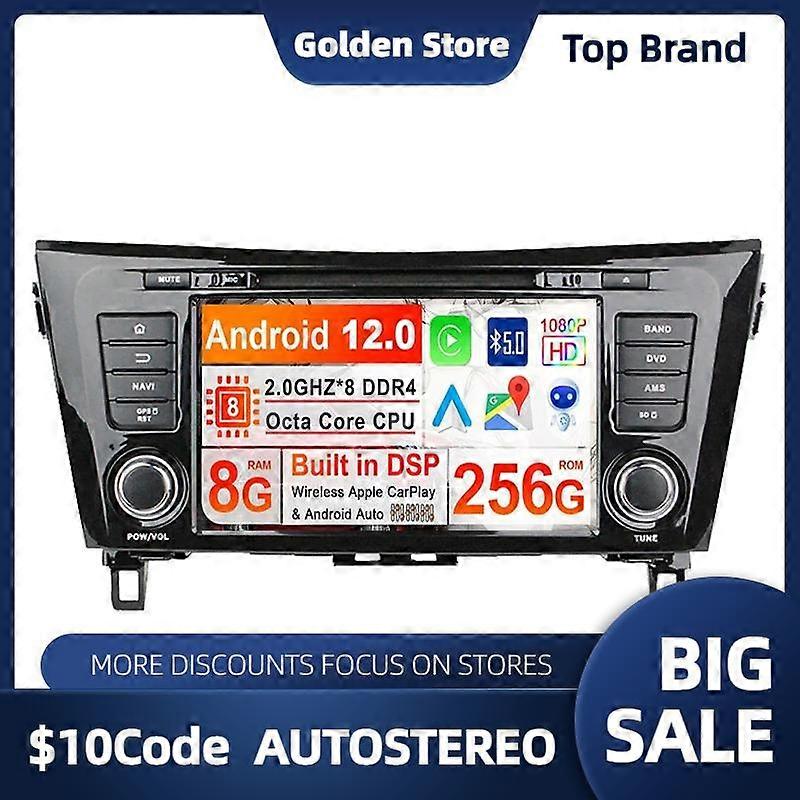 Android 13 8GB+256G Screen DSP For Nissan X-Trail XTrail T32 Qashqai J11 Car DVD Player GPS Multimedia Player Radio Audio Stereo