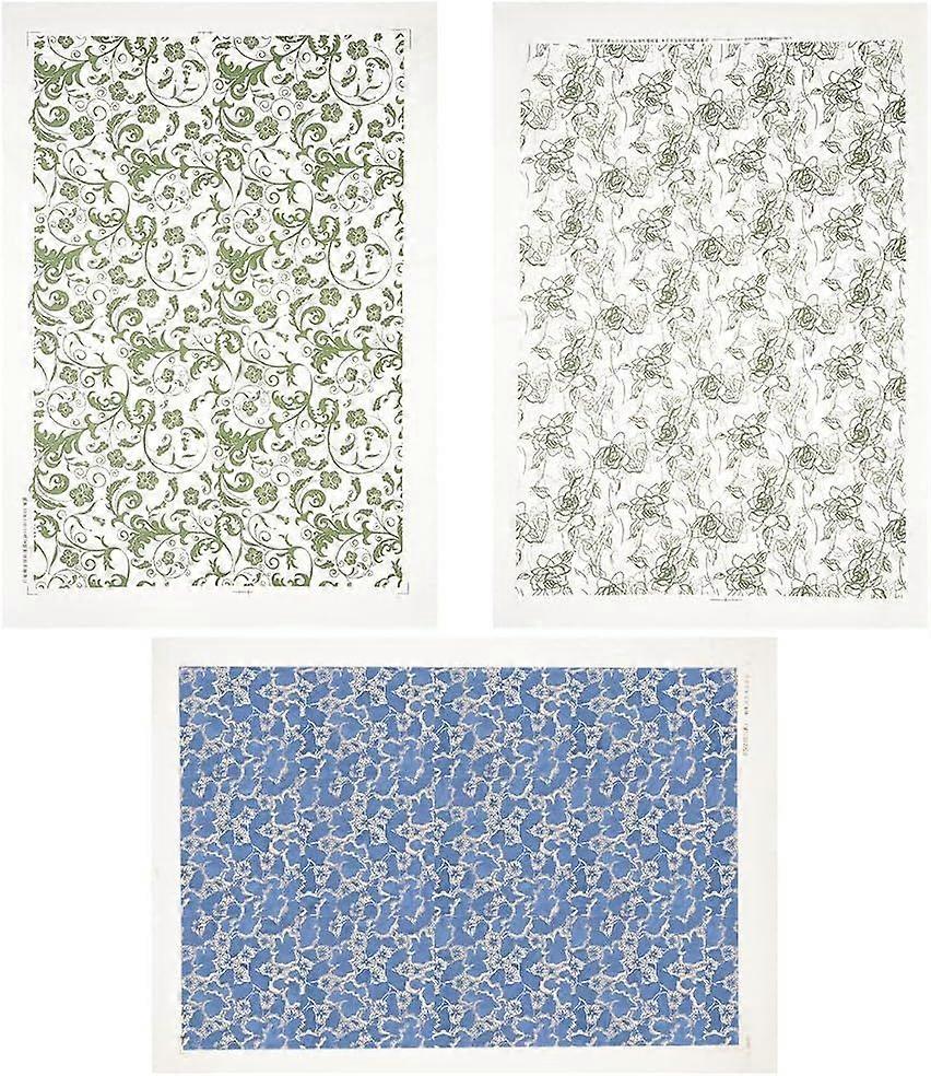 3 Styles Ceramic Decals Pottery Ceramics Clay Transfer Paper Mixed Patterns Underglaze Flower Paper Ceramic Decals for Pottery Overglaze Enamel Decal