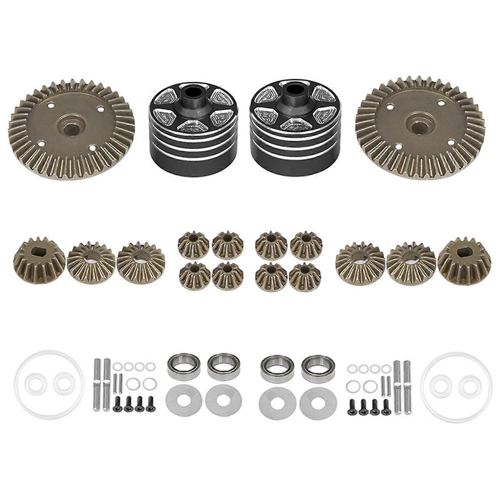 Differential Gear 39T XV02 TT02 MB01 BT01 XM01 Gear Accessories for Tamiya(Black Front and Rear Pair of Differential Housing Gears)