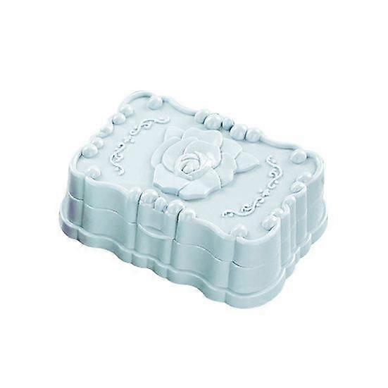 Rose Pattern Soap Dish Holder Storage Box Bathroom Travel Case Rack with Lid