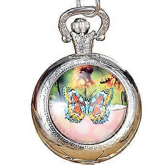 Personnalité à la mode Vintage fleur motif alliage quartz femme montre de poche