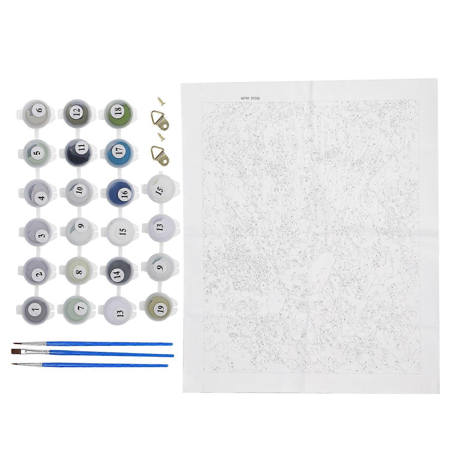 Number Coloring Painting Beginner HandPainted Linen Cloth DIY Acrylic Drawing Supplies