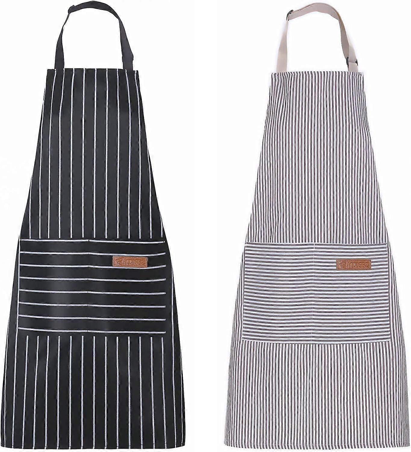 2-pack adjustable bib apron with 2 pockets