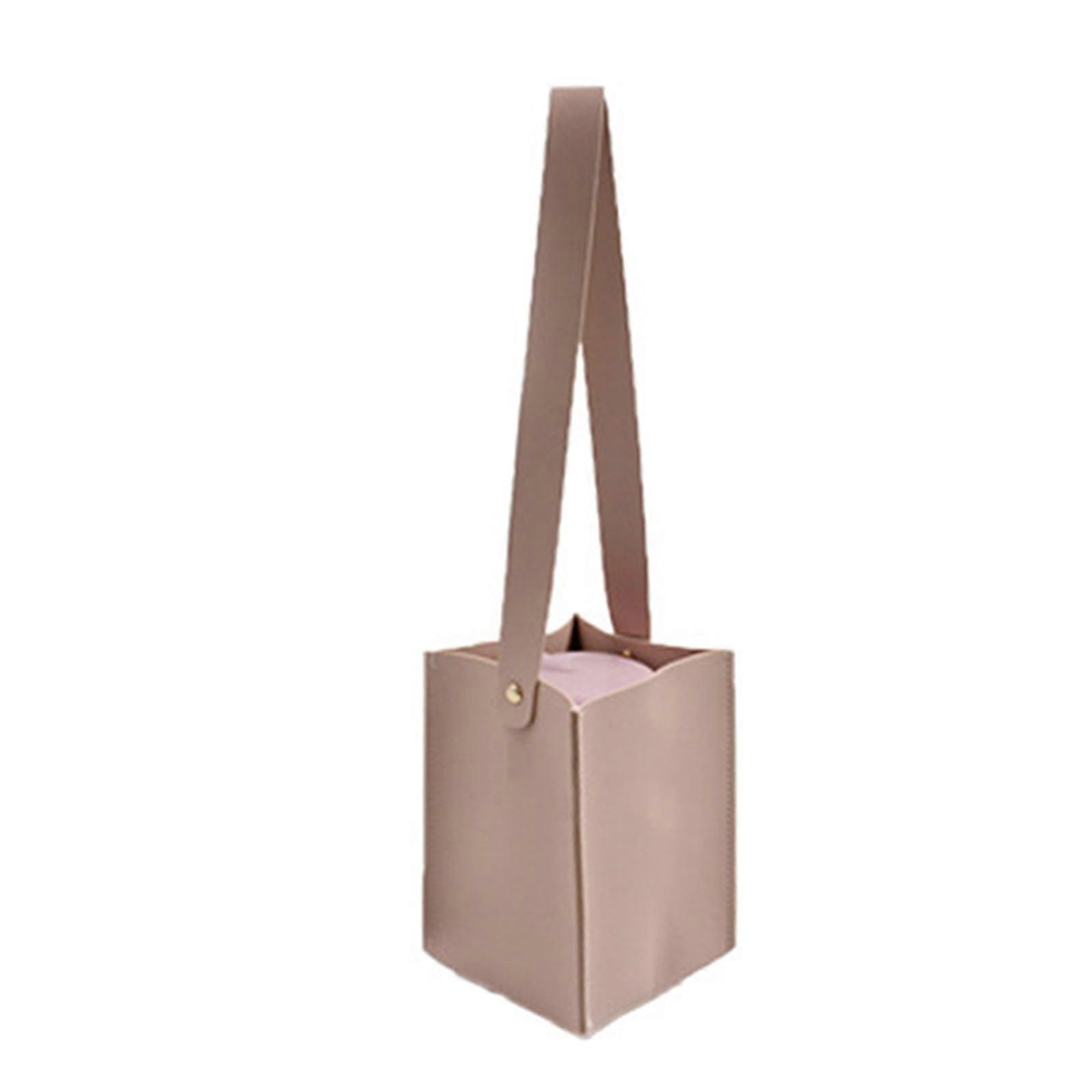 1pcs Sac de tasse en cuir artificiel Protecteur de bouteille en verre Sac de tasse avec sangle pour aller sac de café