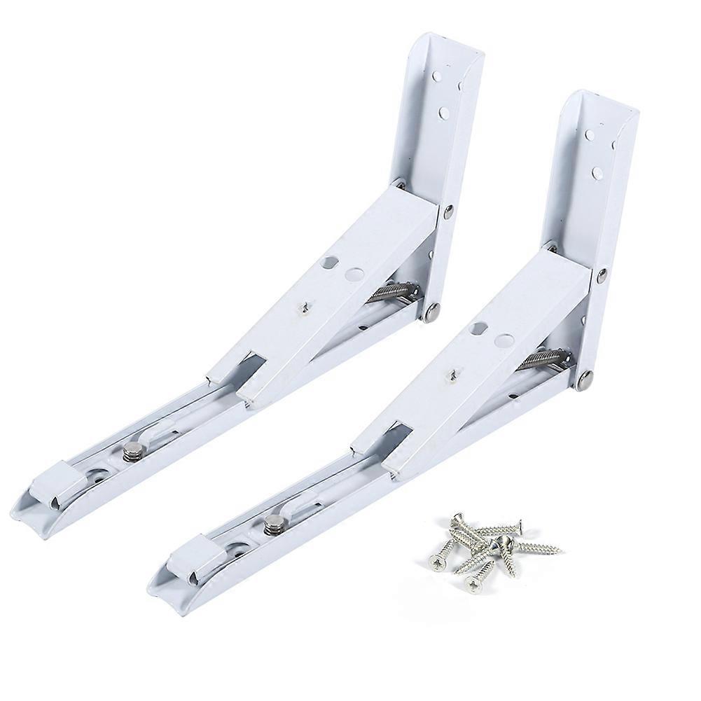 10" 2PCS Length Heavy Duty Milk White Steel Table Folding Shelf Table Bracket