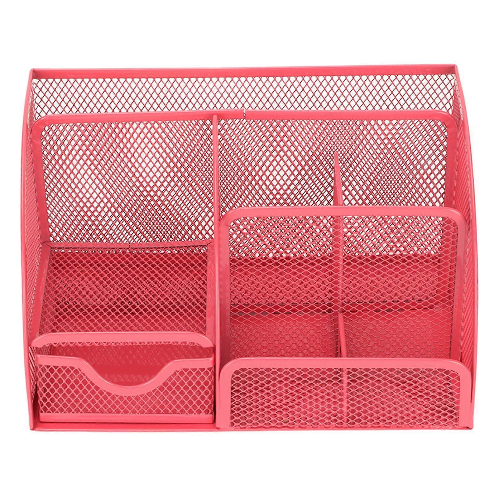 Multipurpose 7 compartment wire desk pen holder for office study
