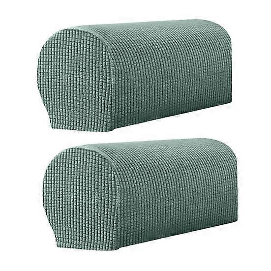 2 Pcs Sofa Arm Cover Elastic Thickened Dirt-resistant Solid Color Soft Fabric Anti-Slip Couch Armrest Protectors Recliner Slipcovers