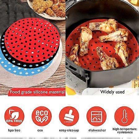 8-Inch Reusable Silicone Air Fryer Liners, Set of 3, Non-Stick