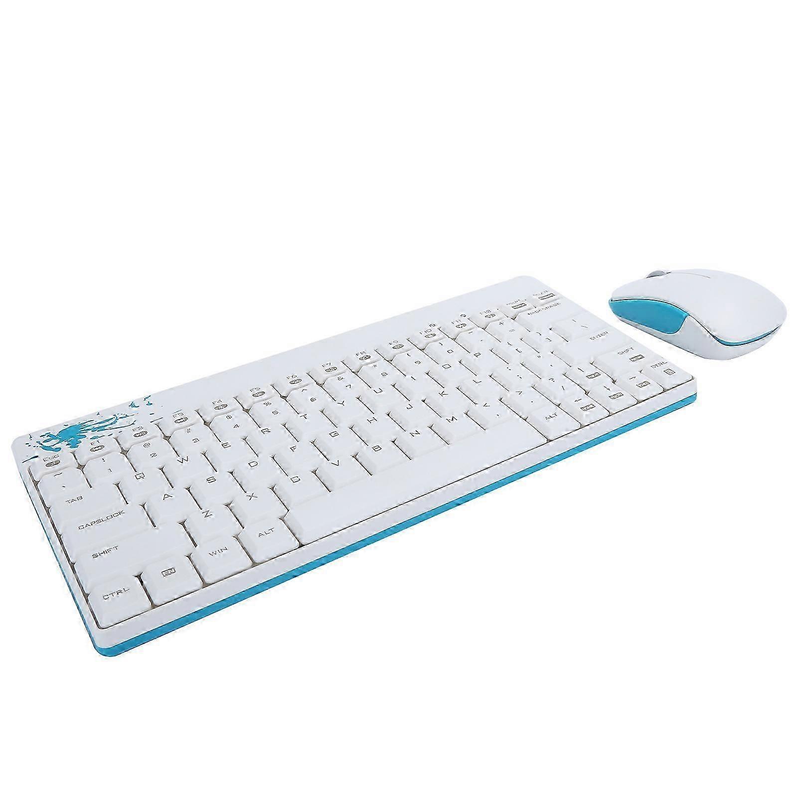 Keyboard Mouse Set Wireless Protable Combo Mini Ultra Thin Silent 2.4ghz For Laptop Pc X210white