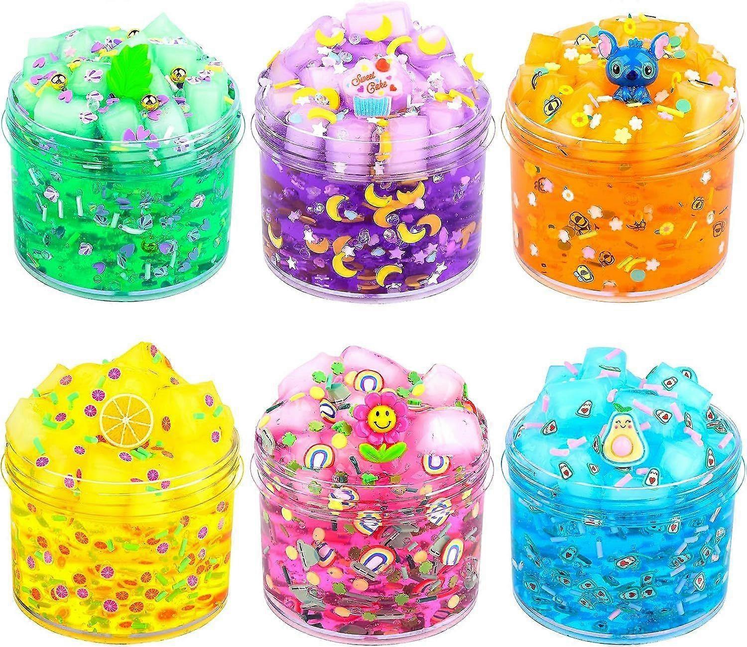 Slime crystal mud set, transparent crunchy slime sticky super soft mud decompression toy