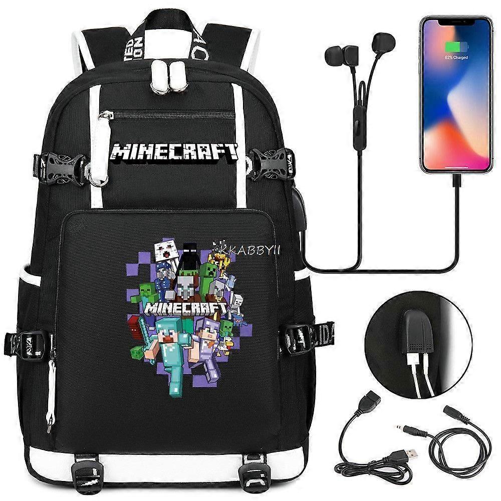 Minecraft Σακίδια πλάτης Καμβάς Άνδρες Wome Travel Μαθητές Σχολική τσάντα Casual Για Πεζοπορία Ταξίδι Κάμπινγκ Σακίδιο Big Mochilas