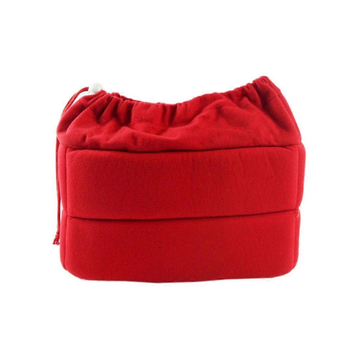 Camera Bag Camera Insert Bag with Drawstring Adjustable Divider Camera Lens Soft Bag for ,, Red
