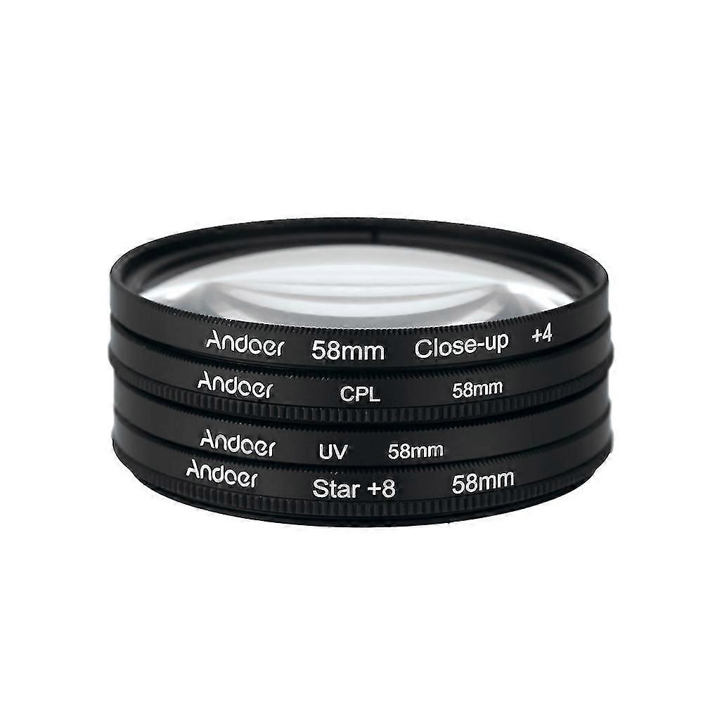 58mm Uv+cpl+close-up+4 +star 8-point Filter Circular Filter Kit
