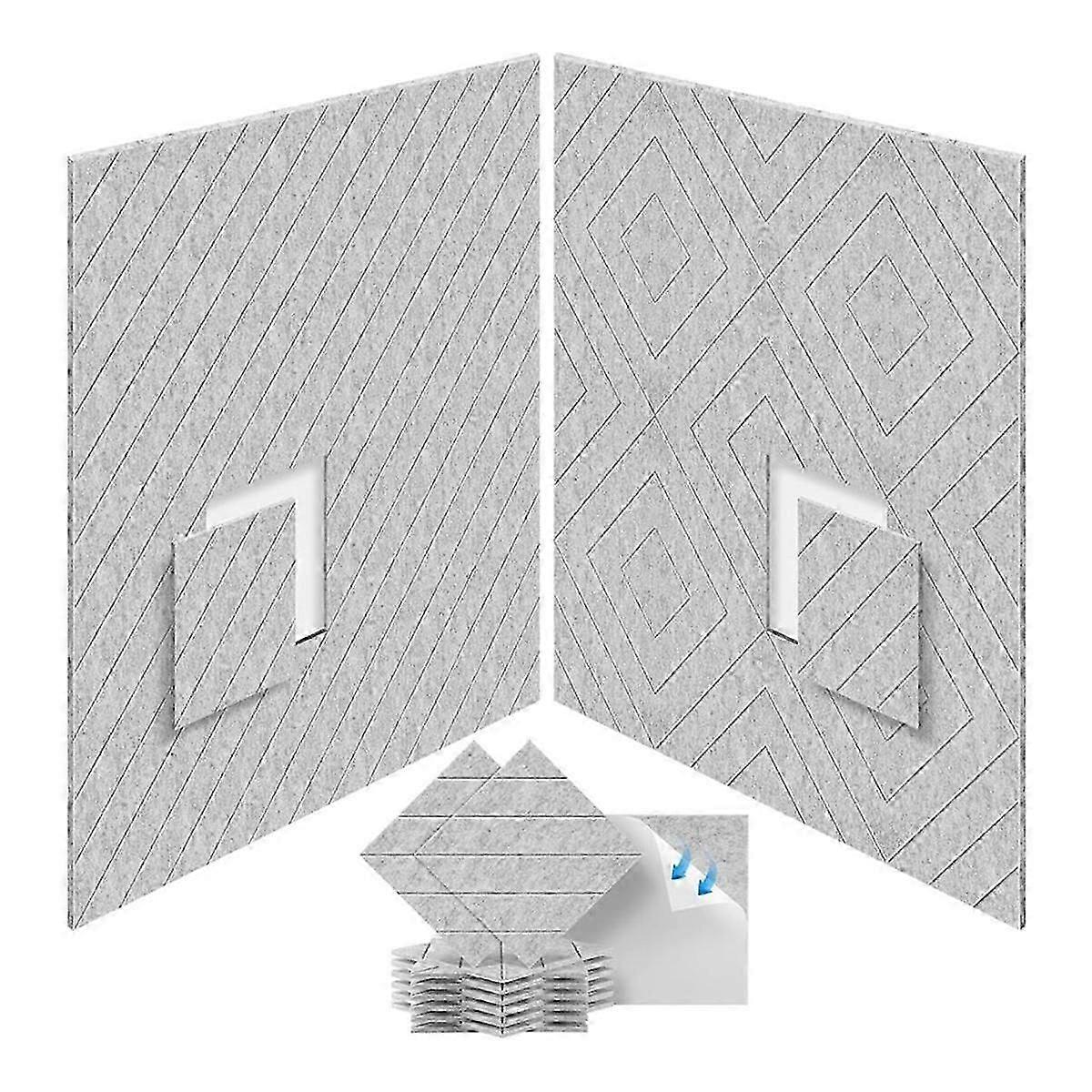 12 Pack Soundproof Foam Panels 12x12x0.4 Inch, Self Adhesive Acoustic Foam Panels For Acoustic Trea