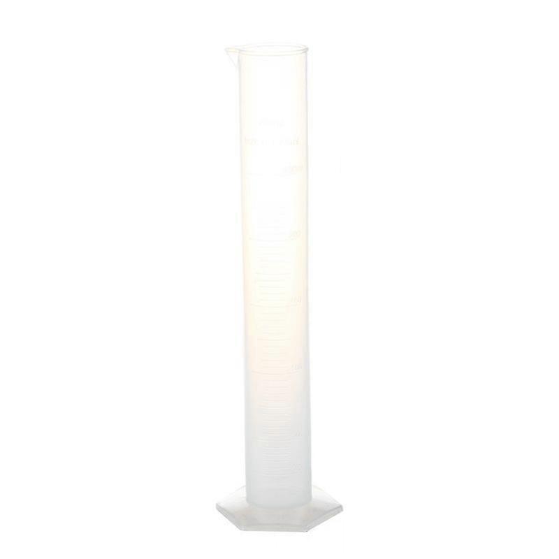 Lab Set 250mL Clear White Plastic Liquid Measurement Graduated Cylinder