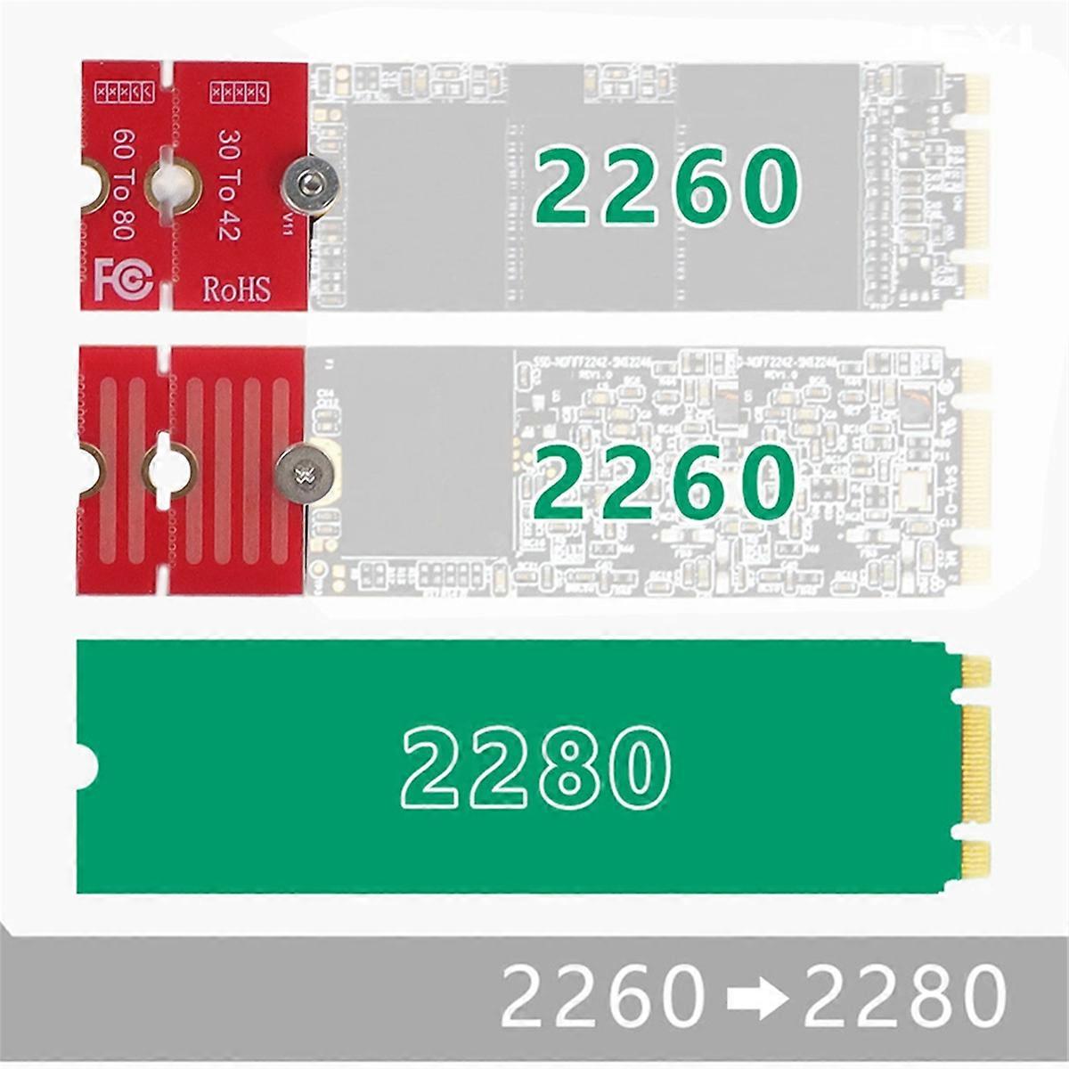 M.2 NGFF NVME SSD Extension Bracket fer 2230 2242 2260 2280 Length Extend Adapter Bracket Card Plate Change Long