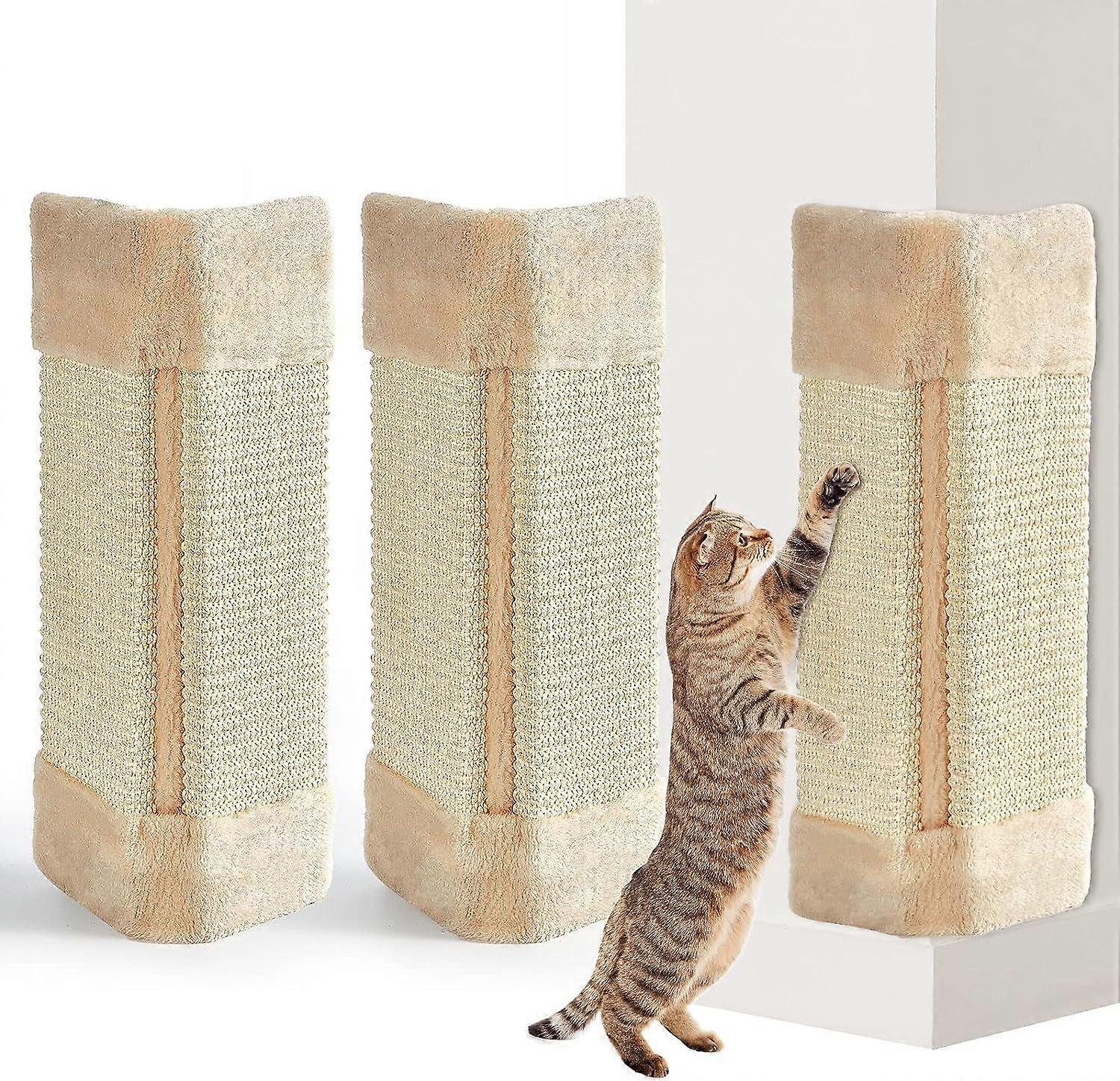 3 件装角宠物抓板安装角墙猫抓板悬挂剑麻猫抓板垂直防抓猫墙保护器带墙壁 Fi