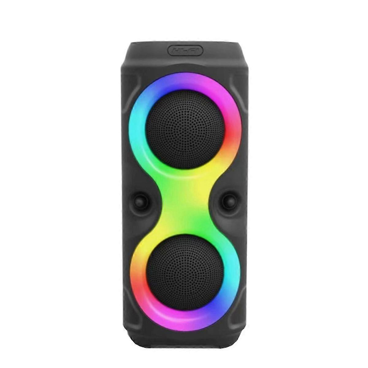Langaton Bluetooth-kaiutin RGB-valoilla, FM/AUX, kannettava subwoofer kotiin ja ulkokäyttöön