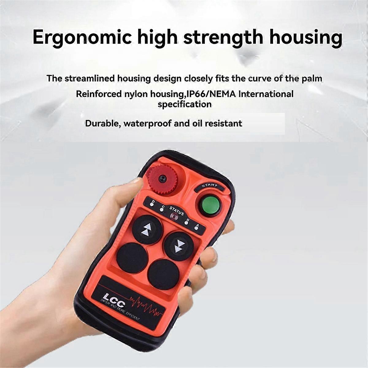 Q200 Industrial Remote Control 2-Button Waterproof IP65, Wireless Controller for Overhead Crane Indu