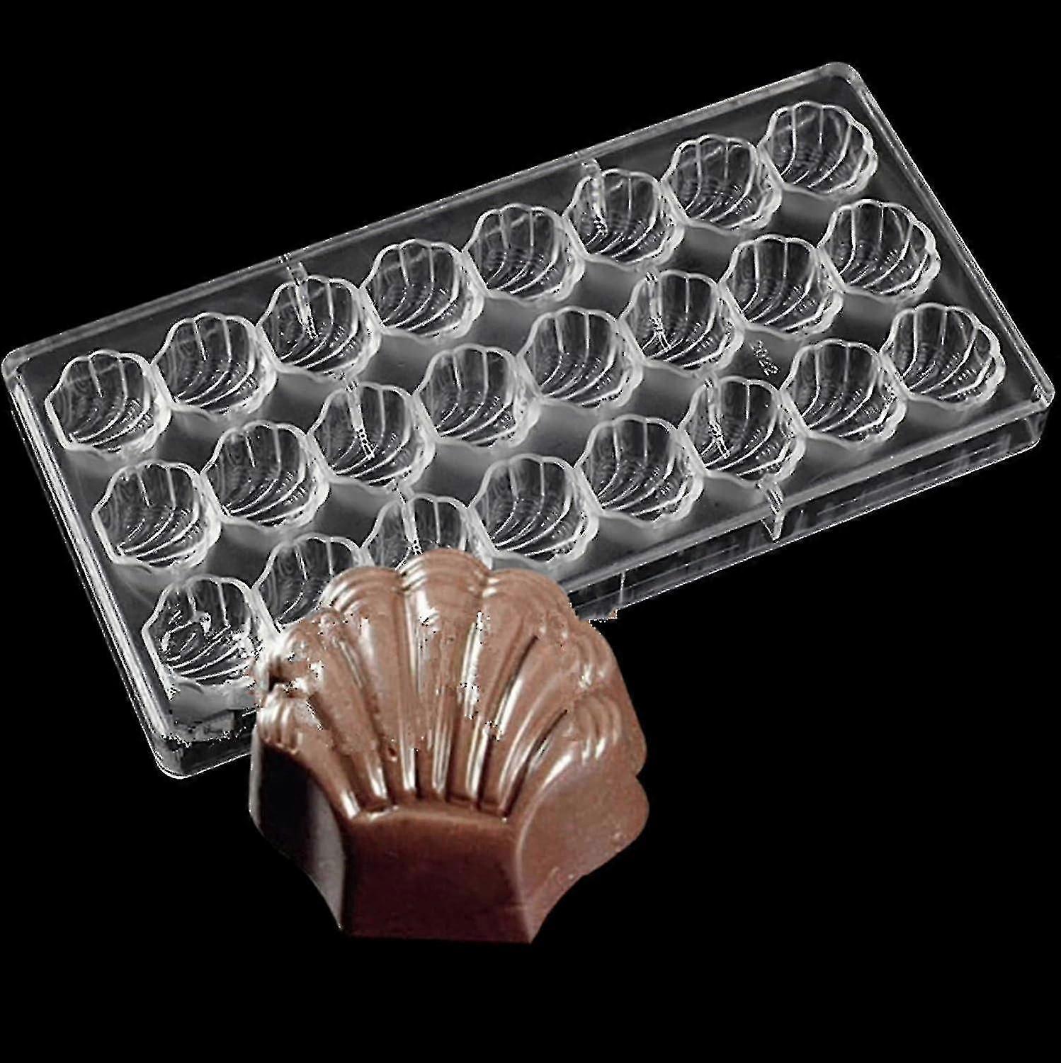 24 Grid Scalloped Shell Chocolate Candy Mold Pc Polycarbonate Chocolate Making Mould (scalloped Shell)