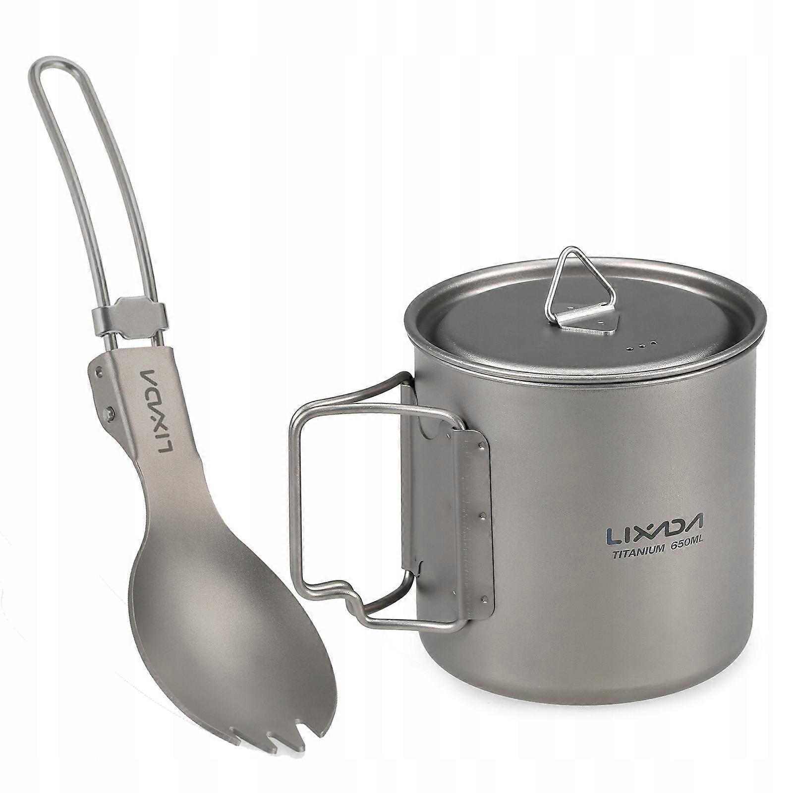 Składanie 650 Ml Kubek+spork Tytanowy Turystyczne
