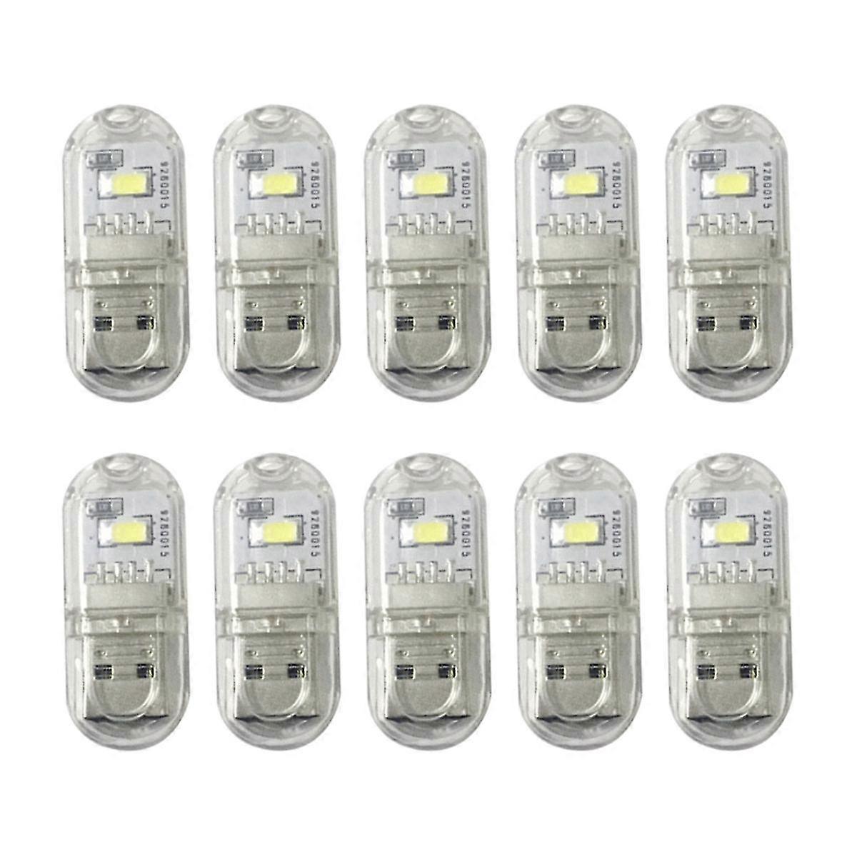 USB LED Plug Lamp for Power Bank, Computer Mini Book Light Portable Night Light for Laptop Reading White Light Edition