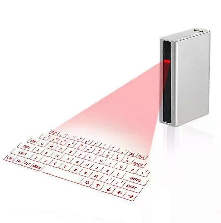 Bluetooth Mini Projector Keyboard-2-in-1 Laser Projection,White White