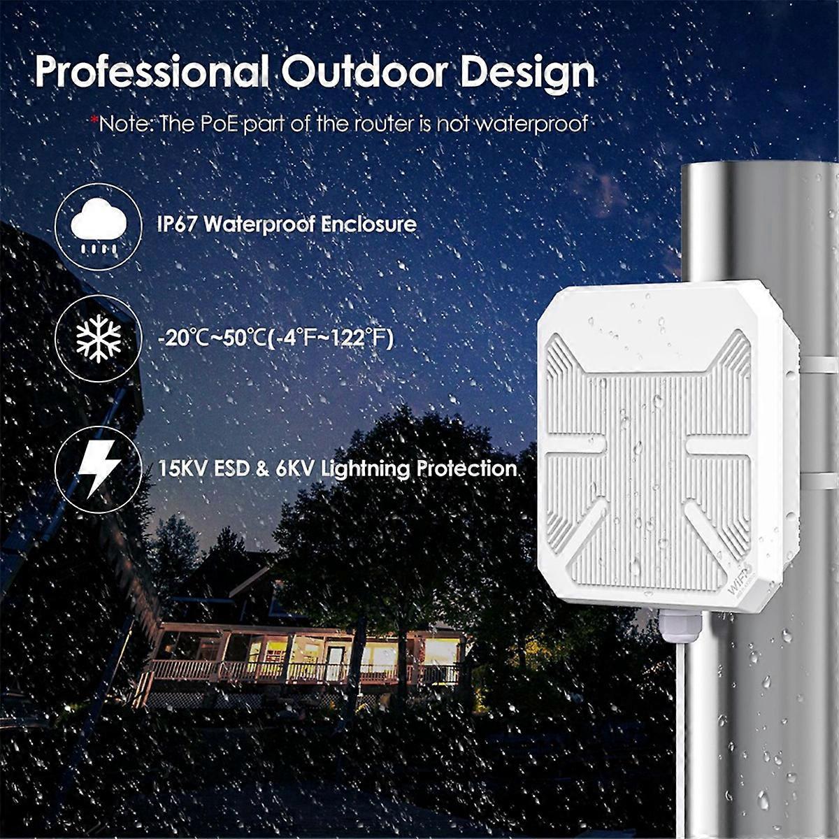 WiFi 6 AX3000 Dual-Band Long Range Wireless AP Outdoor Router (EU)