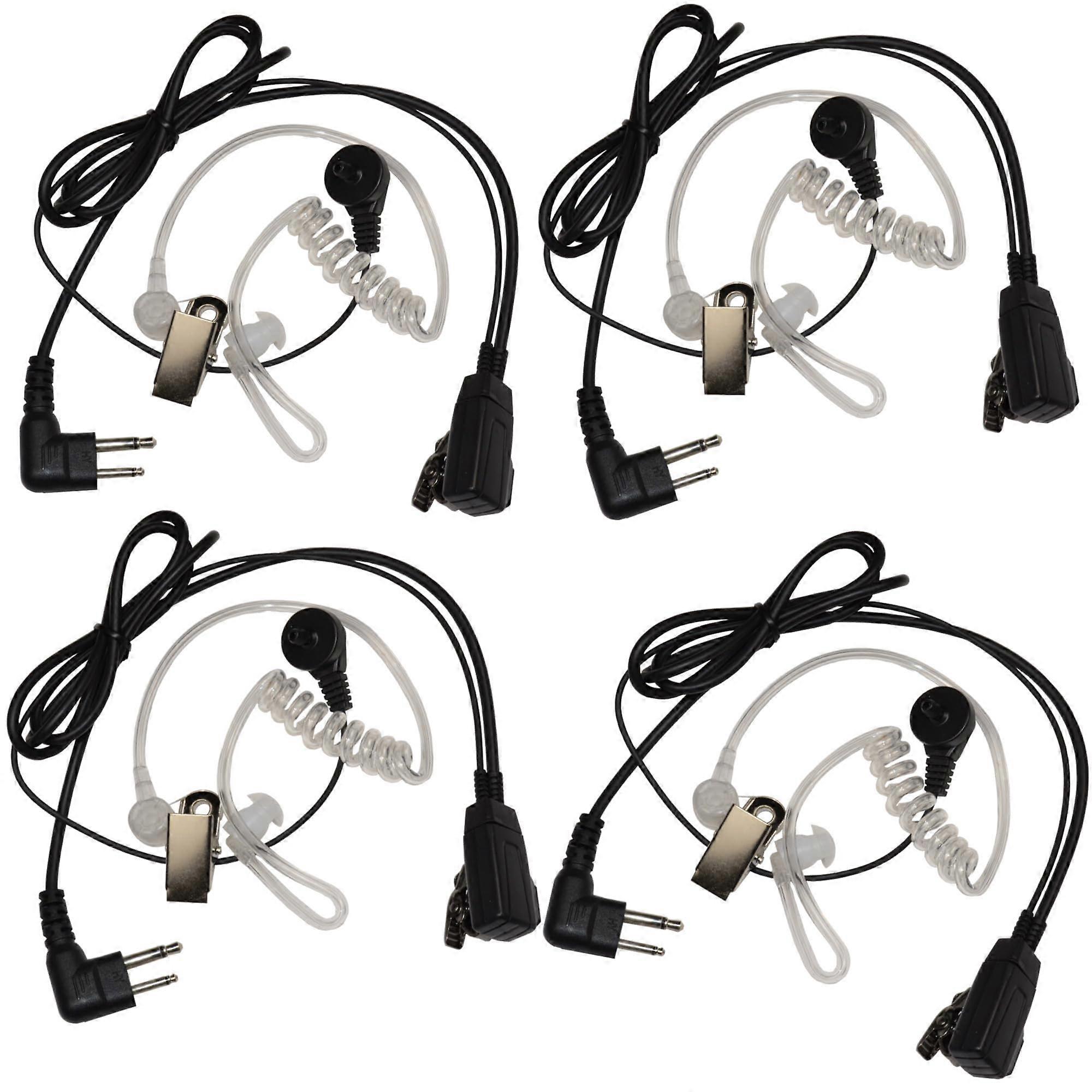 Hands Free 2-Pin Headset 4-Pack With Earpiece And Microphone Compatible With Motorola DEP450 DTR610/620 EP450S GP Series