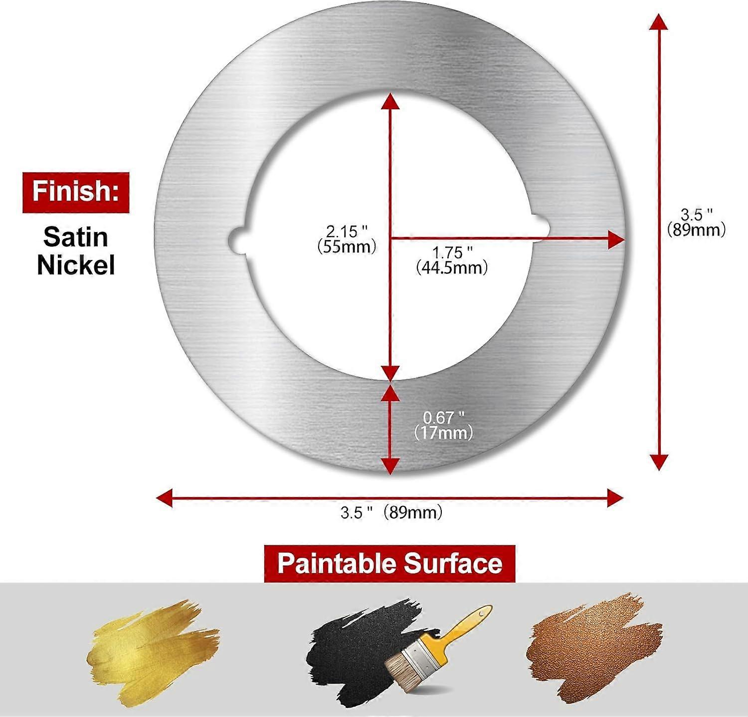 thumbnail image 2 of Door Knob Cover Escutcheon Plate Door Knob Backing Plates Square, Satin Nickel, Door Reinforcement Plate, Scar Plates For Door Knob/Deadbolt, Door Handle Cover Filler Fixing Repair For Exterior Door Door Plate 2 of 13