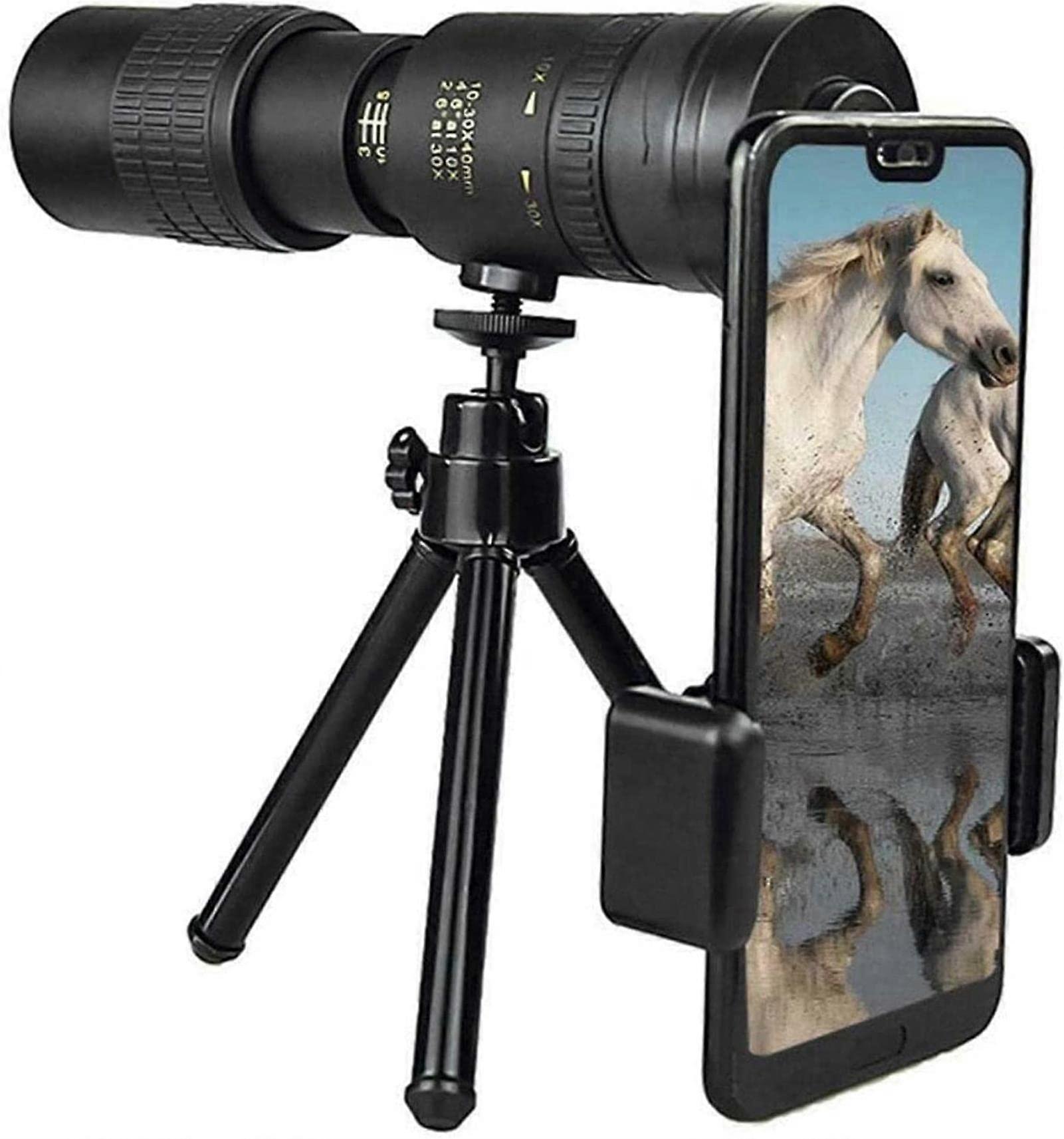 Monocular Telescope Long Distance HD Zoom for Smartphone, Includes Tripod and Adapter for Camping and Outdoor Use