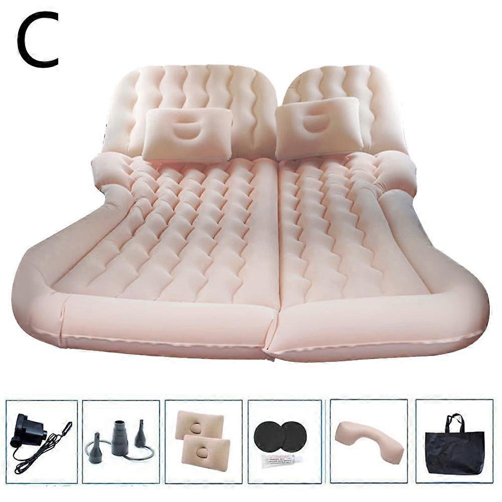 Long pier + headrest electric pump meter (C) $ Car inflatable mattress SUV car rear trunk pvc foldable portable car sleeping artifact universal