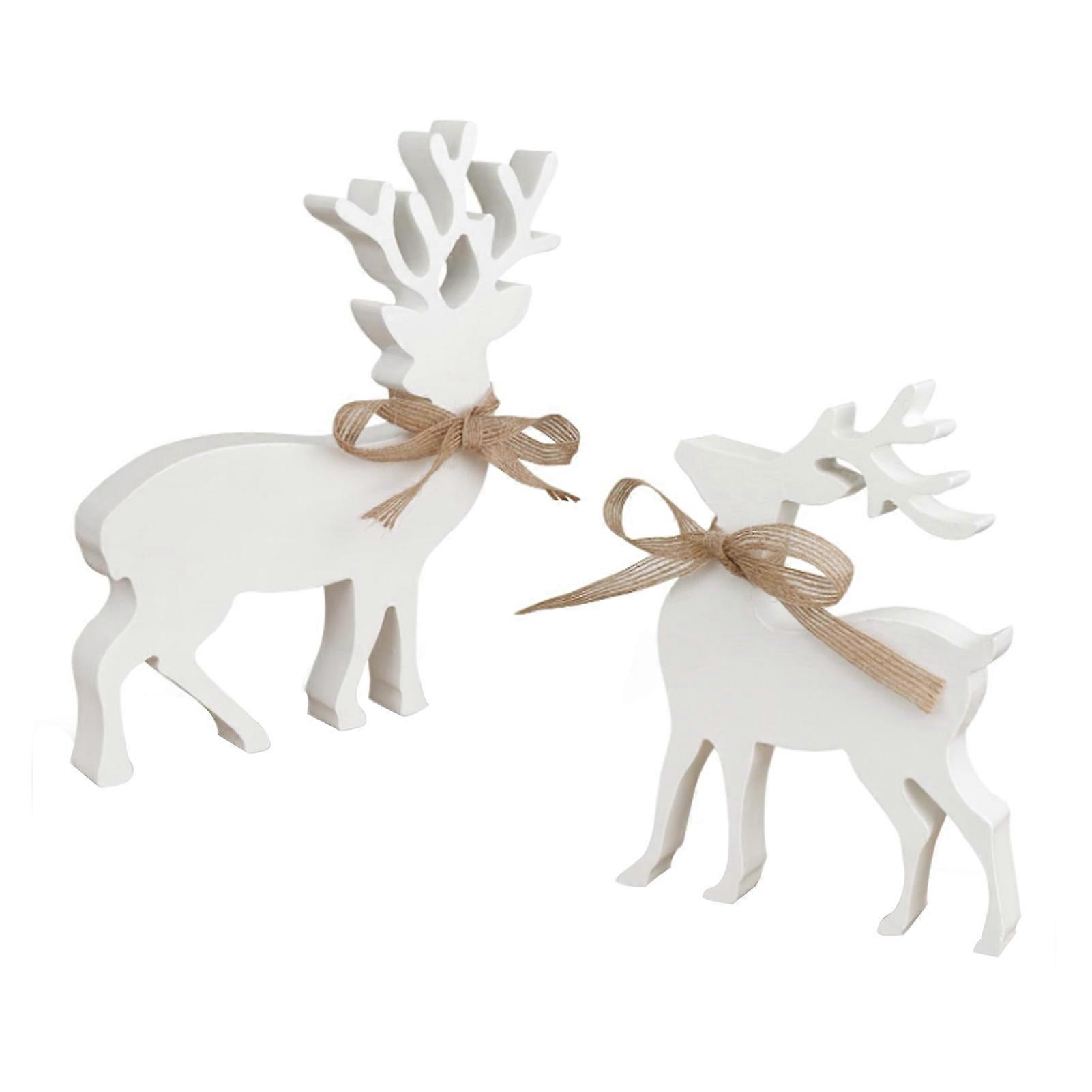 2PCS Reindeer Figurine Statue Add to the Christmas Atmosphere