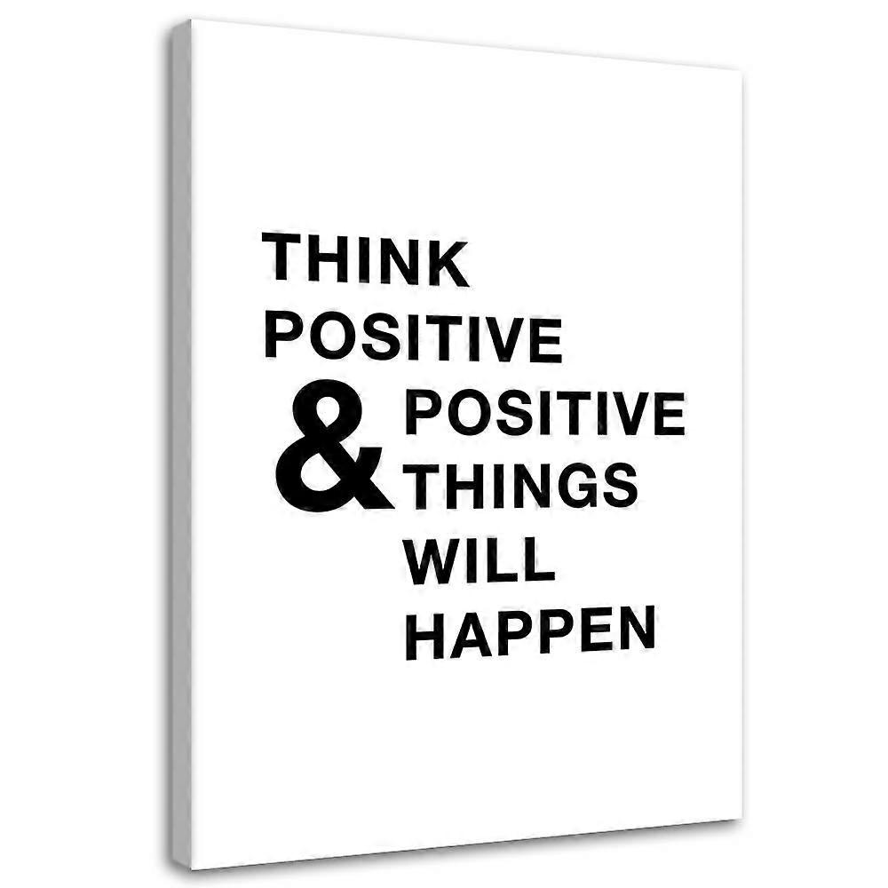 Impression sur toile, motivation Think positive - 60x90