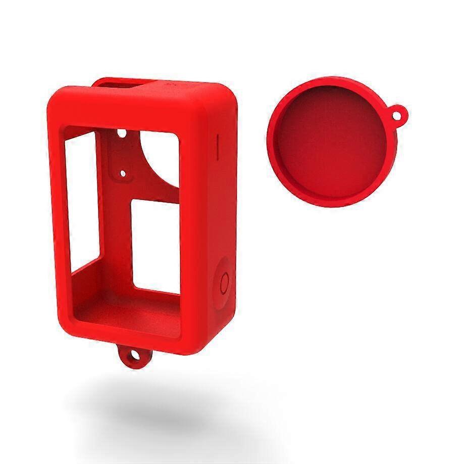DJI Action 3 Silicone Case Lens for DJI Osmo Action 3 Protective Case Sports Camera Accessories (Red)