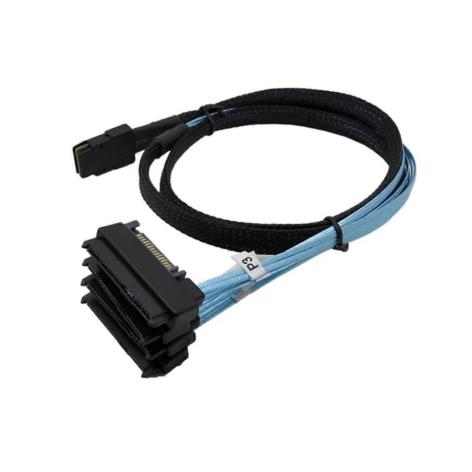 Wen ST 4 Hard Drives 36-Pin SFF-8087 to 4 29-Pin Cable SFF-8482 Connectors with 15 Pin SATA Power Connector Controller(0.5m)