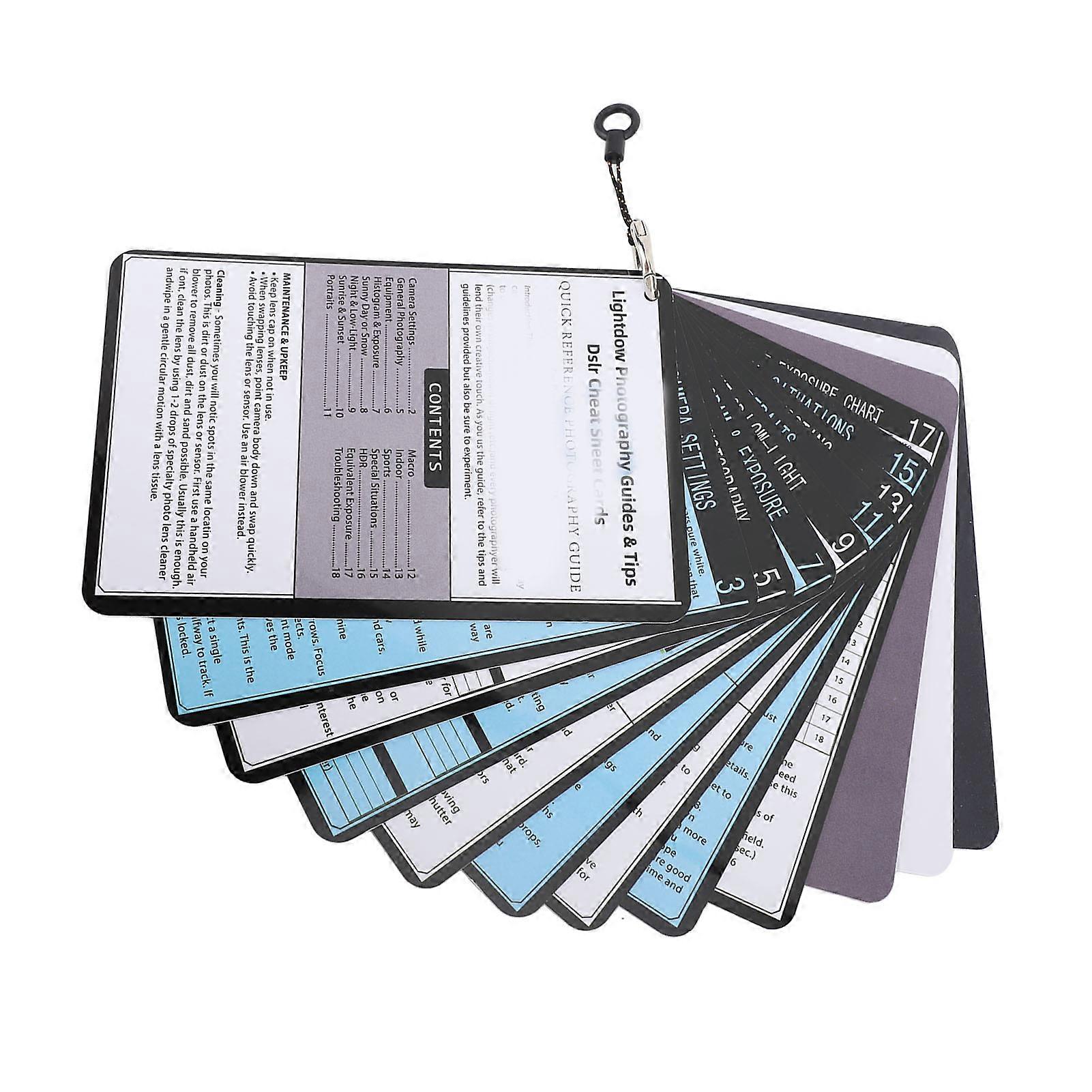 DSLR Cheat Sheet White nce Gray Card Bundle Quick Reference Guides Master Your Camera Settings Photography Tips